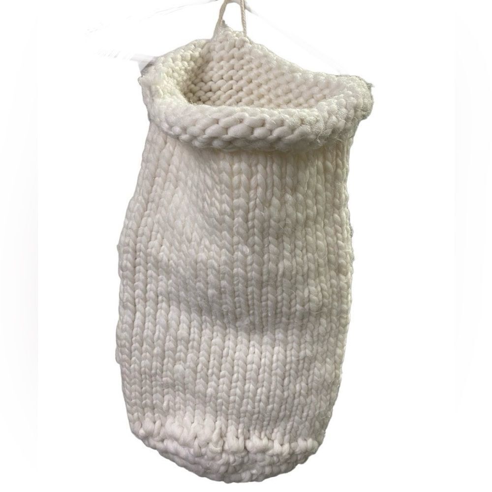 NWOT RAZ Large Chunky Cream Cable Knit Gift Bag/Santa Bag